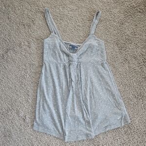 American Eagle Outfitters Light Gray Polka Dot Camisole